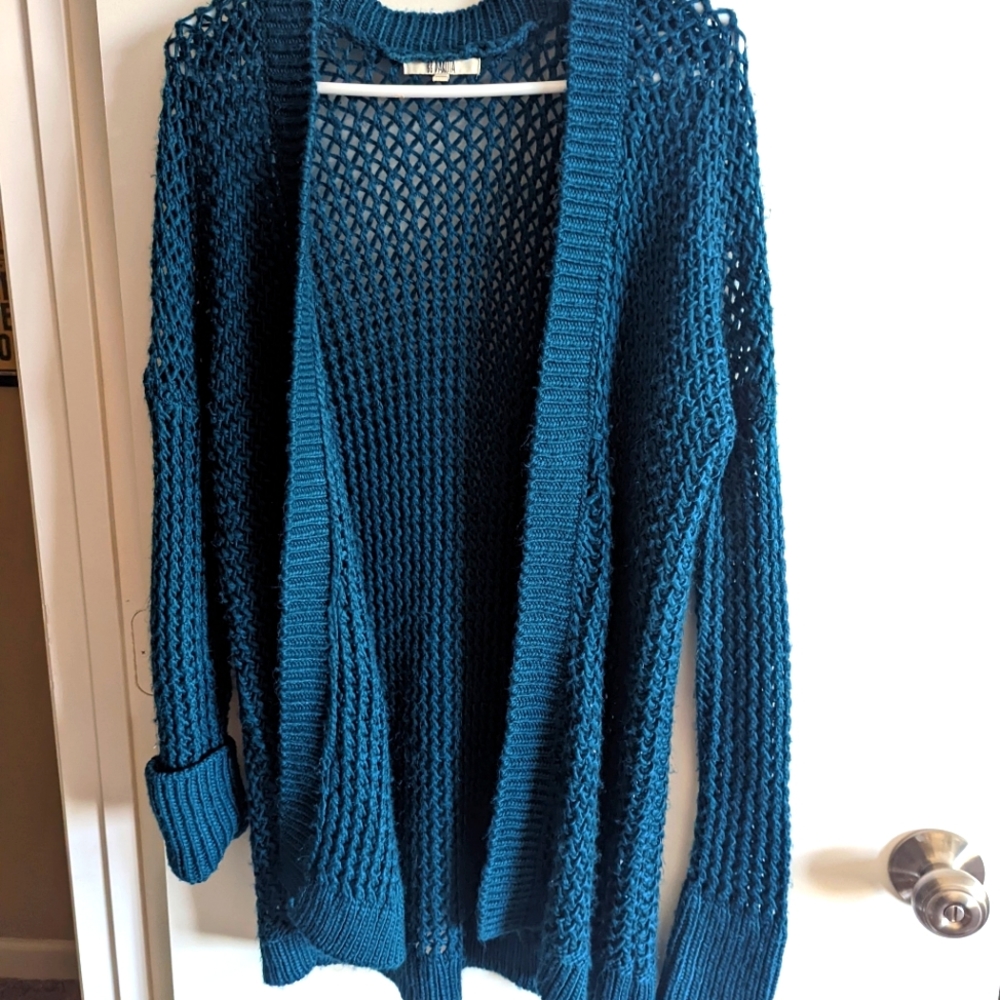 Oversized aqua sweater